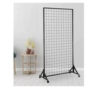 Panneaux De Présentoir Panneau Mural En Grille, Supports Vente Au Détail Mobiles, Mur Sol Robuste Avec Roue For Les Expositions Photos D'artisanat D'art(Black(WXH),50X180CM)