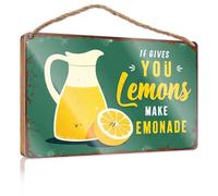 Panneaux de printemps pour décoration d'intérieur If Gives You Lemons, Make Lemonade. Panneau en bois Chill pour décoration de camping-car (15 x 28 cm)