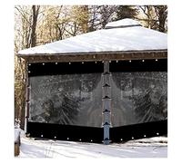 Panneaux de rideaux d'extérieur imperméables pour tonnelles, pergola, porche - Œillets antirouille - Taille personnalisable - Garde au chaud et transparent - 480 x 220 cm - Idéal pour les espaces