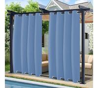 Panneaux de rideaux d'extérieur imperméables - Rideaux coupe-vent à œillets pour patio, porche, pergola, tonnelle - Élégants résistants aux UV pour toutes les saisons