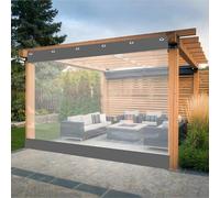 Panneaux de rideaux en vinyle imperméable et robustes - Bâche en PVC transparent pour pergola, porche, tonnelle, terrasse et balcon - Rideaux d'extérieur résistants aux intempéries (122 x 204 cm (l x