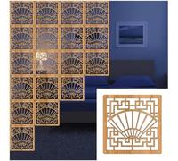 Panneaux de séparation creux pour murs en bois avec ferrures - 7 pièces - Rideau à suspendre pour le salon