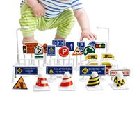 Panneaux de signalisation partiels - Ensemble de Jouets éducatifs de 28 pièces pour scènes de stationnement | Jouet éducatif pour l'éducation routière avec Panneaux de signalisation | pour Les