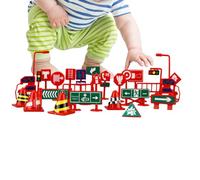 Panneaux De Signalisation pour - 28 Pièces Jouets De Circulation Urbaine | Décorations De Fête Portables | Jeu d'apprentissage Éducatif en Matériau PP, Ensemble De Jouets De Panneaux De Rue Po
