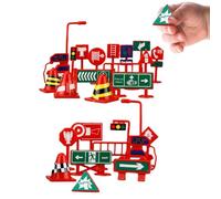 Panneaux de signalisation pour , ensemble de 28 pièces - PP portable, scène de stationnement urbain, jeu éducatif et interactif de voyage, motricité créative, décoration de fête festive | pour