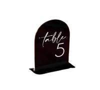 Panneaux de table Acrylic Arched Shape Table Numbers Wedding With Stands Party Reception Decoration(Black Arch Back,Table 1-15)