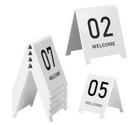 Panneaux De Table En Acrylique Noir/Blanc/Doré, Carte De Mariage 1-20/50/100 Table Signes Double Face, Cartes De Restaurant Empilable, Numéros De Table De Cafés Bars Restaurant(White,1-50)