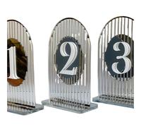 Panneaux de table Numéros Wedding Gold Arch Table Numbers Modern Party Event Decor Unique Acrylic 3D Mirror Signs(Color 3,Table 1-10)