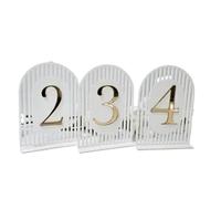 Panneaux de table Numéros Wedding Gold Arch Table Numbers Modern Party Event Decor Unique Acrylic 3D Mirror Signs(Color 4,Table 1-5)