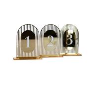 Panneaux de table Numéros Wedding Gold Arch Table Numbers Modern Party Event Decor Unique Acrylic 3D Mirror Signs(Color 1,Table 1-5)