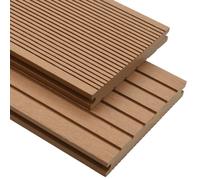 Panneaux de terrasse solides et accessoires WPC 16m² 2,2 m Teck