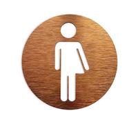 Panneaux de toilettes for tous les sexes - Panneau de porte de toilettes - Plaques de salle de bain Panneau composite en aluminium for WC Or Argent(Gold 2,14x14cm)