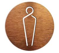 Panneaux de toilettes hommes/femmes, Panneau de porte toilette unisexe, aluminium composite multicolore, plusieurs tailles(Gold 3,20x20cm)