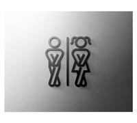 Panneaux de toilettes hommes/femmes, Panneau de toilette, panneau porte salle bain, multicolore, plusieurs tailles(16,Grey 25x16cm)