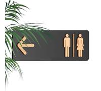 Panneaux de Toilettes pour Entreprises,Panneau Directionnel En Acrylique Pour Sanitaires - Signalétique pour Toilettes Publiques,pour Entreprises Bureau Domicile Restaurant Laverie Centre Commercial H