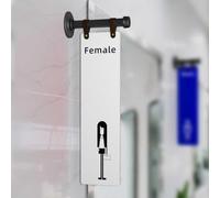 Panneaux de toilettes unisexes, panneau de salle de bain moderne pour entreprise, panneau de salle de bain suspendu, design double face, amovible, décoration de porte en acrylique(E)