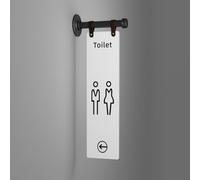 Panneaux de toilettes unisexes, panneau de salle de bain moderne pour entreprise, panneau de salle de bain suspendu, design double face, amovible, décoration de porte en acrylique(G)