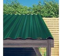 Panneaux De Toit 12 Pcs Tôles De Toiture en Acier Enduit De Poudre Tôles Panneaux De Toit Ondulés Couvertures pour Serres, Hangars, Abris D’Auto, Cabanes, Chenils Ou Garages, Green, 100x36 cm