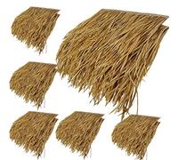 Panneaux de Toit en Chaume de Palme de Bardeaux de Toit de Barre de Tiki, Vie Jusqu'À 15 Ans pour La Maison en Bois de Parasol de Plage D'Hawaï de Jardin de Barre de Tiki (2Pcs, Jaune Ignifuge)