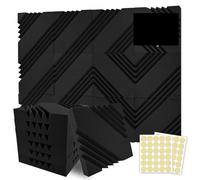 Panneaux de traitement acoustique Studio, 12 pièces, mousse protection contre le bruit, panneau d'isolation insonorisant mural Pour Voiture, Studio, Maison