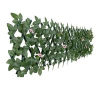Panneaux de treillis de jardin, treillis extensible réaliste avec feuilles et fleurs artificielles, panneau mural fleurs - Panneaux jardin polyvalents 84, 6 x 11 pouces pour patio cour