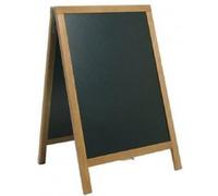 SECURIT - Tableau sur Pied en Bois d'Hévéa Laqué "Deluxe" - Ardoise Pour Marqueur à Craie Liquide - Pour Restaurant, Bar, Café, Boutique - 55 x 85 cm - Coloris Teck