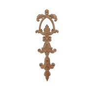 Panneaux décoratifs en bois sculpté Furniture Carving Flowers Wood Carving Decal Home Decoration Accessories Window Door Decor Carved Applique Multiple Sizes(27cmx6.5cm)