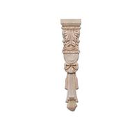 Panneaux décoratifs en bois sculpté Furniture Home Accessories Wood Carving Flower Decal Multiple Sizes(14.5x5cm)