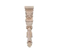Panneaux décoratifs en bois sculpté Furniture Home Accessories Wood Carving Flower Decal Multiple Sizes(38x8cm)