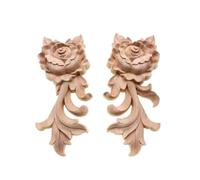 Panneaux décoratifs en bois sculpté Wood Carving Appliques Floral Corner Decals Pack of 1/2/4(Left Right,4PC)