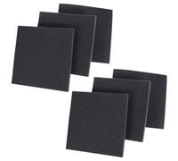 Panneaux D'insonorisation Murale Forme Wedge en Pu Noir, 6 Pièces