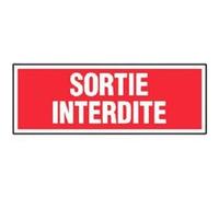 Panneaux d'interdictions rectangulaires 330 x 120mm ''Sortie interdite'' - NOVAP - 4140360 Noir G