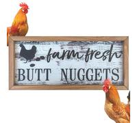 Panneaux Drôles Poulets,Signes de Poules Drôles pour Poulailler d'Extérieur | Art Mural Cadre Bois Décoration Maison Extérieur Cuisine Jardin Ferme Maison Campagne