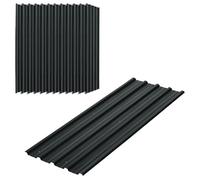 Lot de 12 panneaux - dim. 129L x 45l cm - tôle acier ondulé anthracite