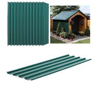 Lot de 12 panneaux - dim. 129L x 45l cm - tôle acier ondulé vert