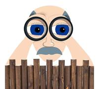 Panneaux en bois extérieurs - Ornement de clôture de jardin, écoration de gentleman curieux, art de la cour dames drôles, affichage de binoculaire piant | Signe écoratif de clôture '