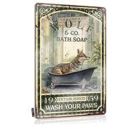 Panneaux en étain pour bar loup bain savon Wash Your Paws panneau de jardin pour personnaliser la cuisine Decordiner Decorgirl décoration murale amusante panneau en étain panneau de boisson panneau