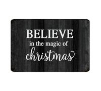 Panneaux en métal « Believe In The Magic Of Christmas » - 30,5 x 45,7 cm - Décoration murale personnalisée pour porte d'entrée de cuisine, garage, maison