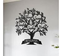 Panneaux en métal personnalisés arbre de vie familial, décoration murale d'arbre de vie personnalisée, décoration murale de cour extérieure, panneau familial, panneau d'arbre de cour personnalisé