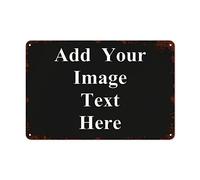 Panneaux en métal personnalisés Panneau en métal personnalisé avec le texte de votre photo Bannière en métal vintage Bannière maison arrière cour ferme route boutique bar décoration murale Cadeau