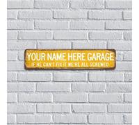 Panneaux en métal pour l'extérieur « Your Name Here Garage If He Can't Fix It We're All Screwed », affiches « Happy Father's Day », panneaux rétro pour garage d'affaires, cabine, garage, décoration