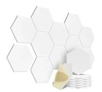 Panneaux en mousse acoustique Lot de 12/6/1 panneaux acoustiques hexagonaux auto-adhésifs en mousse insonorisante avec doublure Y for absorber le bruit et éliminer les échos Noir(Type 3,9MM 1 PACK)