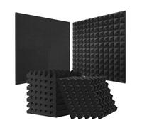 Panneaux en Mousse Acoustique-VEVOR-30,5 x 30,5 x 5,1 cm-Panneaux Absorbants Insonorisants pour Murs et Plafonds de Studio-Noir