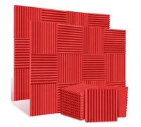 Panneaux En Mousse Insonorisante Lot De 12 Panneaux Acoustiques Insonorisants 30 X Cm For Studio, Karaoké, 2,5/5 D'épaisseur Pour Le Studio(Red,5cm)