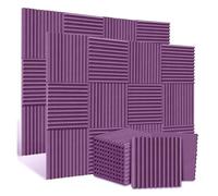 Panneaux En Mousse Insonorisante Lot De 12 Panneaux Acoustiques Insonorisants 30 X Cm For Studio, Karaoké, 2,5/5 D'épaisseur Pour Le Studio(PURPLE,2.5cm)