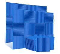 Panneaux En Mousse Insonorisante Lot De 12 Panneaux Acoustiques Insonorisants 30 X Cm For Studio, Karaoké, 2,5/5 D'épaisseur Pour Le Studio(Blue,2.5cm)