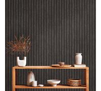 A.S. Création PintWalls II 391094 Papier peint en bois avec panneaux acoustiques Gris Noir 10,05m x 0,53m Fabriqué en Allemagne