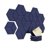 Panneaux insonorisants 12 Pack Hexagon Self-adhesive Acoustic Panels Y- Lined Design Sound Proof Foam Home Studio Wall Stickers(Dark Blue)