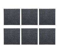Panneaux insonorisés, paquet de 6 |Panneaux acoustiques ignifuges pour la réduction de l'écho |Feutre d'absorption acoustique pour Home Studio/Bureau/Théâtre |12x12 pouces, fibre (Dark Gray)