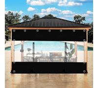 Panneaux Latéraux En Toile Transparent Avec Portes Zipper,Rideaux En Toile Transparent Imperméable Extérieur,Rideaux De Pluie De Partition,pour Pergola Gazebo Patio (W×h-3.5×2.5m(11.5*8.2ft))